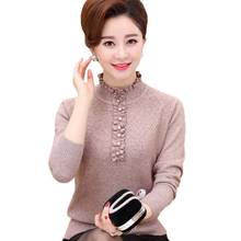 Plus size Middle-aged Women Knit Pullover Sweater Autumn Winter Loose Pull Fashion Soft Female Knitwear Sweater Casual Tops Y197 2024 - buy cheap