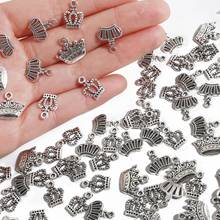 20Pcs 14-18mm Crown Antique Silver Color Alloy Charms Pendant Jewelry Findings DIY Necklace Bracelets Earrings Making 2024 - buy cheap