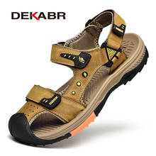 DEKABR New Arrival Summer Men Sandals Genuine Leather Sandals Fashion Male Casual Walking Shoes High Quality Outdoor Slippers 2024 - buy cheap