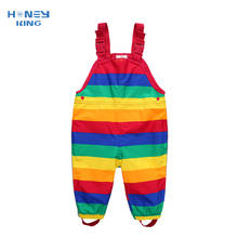 Honeyking crianças macacão para meninos da criança ao ar livre roupas coloridas calças de chuva à prova dcolorful água do bebê menina macacão para crianças 2024 - compre barato