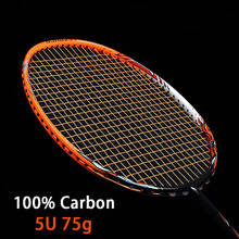 5U 75G 100% T700 Carbon Fiber Badminton Racket Ultralight Strung Professional Racquet With Bags 22-30LBS G4 Speed Sport Adult 2024 - buy cheap