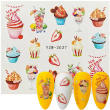 1 Sheet Sweets Ice Cream Summer Nail Sticker Mixed Colorful Fruit DIY Water Decals Nail Art Decorations Manicure Slider Tool 2024 - buy cheap