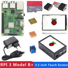 Original Raspberry Pi 3 Model B Plus with WiFi&Bluetooth+3.5 Inch Touchscreen+Power Adapter+Case+Heat Sink for Respberry Pi 3B+ 2024 - купить недорого