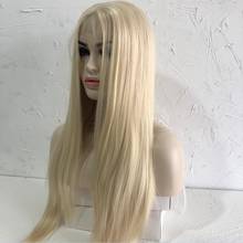 Peluca de cabello humano Rubio grueso, postizo de encaje Frontal 13x6, Remy brasileño, densidad completa, 200/250, color blanco 2024 - compra barato
