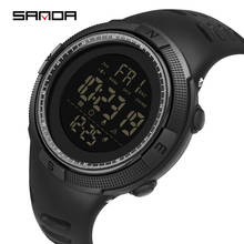 Часы наручные SANDA G Мужские Цифровые, спортивные брендовые светодиодные электронные модные повседневные, в стиле милитари, для дайвинга 50 м 2024 - купить недорого