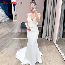 Satin V-neck Mermaid Robe De Mariee Vestido Wedding Dress свадебное платье Simple Robe De Soiree Bride To Be платье 2024 - buy cheap