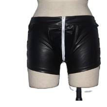 Sexy Men's Zipper Open U Tufted PU Faux Leather Bandage Shorts Clubwear Casual Comfort Wild Ankle Lovers Gay Jockstrap Wear K22 2024 - buy cheap