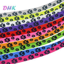 DHK 3/8'' 5yards Dog Paw printed grosgrain ribbon Accessory hairbow headwear DIY decoration 9mm C1926 2024 - купить недорого