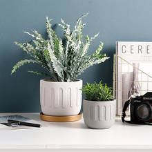 Frosted Texture Cement Flower Pot Vase Potted Desktop Flower Pot Nordic Style Green Plant Pot Round 2024 - buy cheap