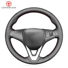 LQTENLEO Black Artificial Leather Steering Wheel Cover For Opel Astra K Corsa (E) Karl 2014-2020 Crossland X Grandland X Zafira 2024 - buy cheap