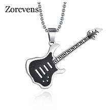 KOtik Trendy Guitar Necklace Pendant Free 24inch Chain Stainless Steel Punk Rock Music Jewelry 2024 - buy cheap