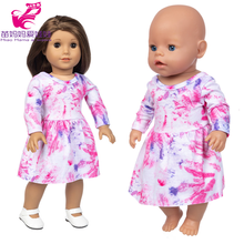 Ropa de muñeca para bebé, vestido Tie Dye de 18 pulgadas, traje de muñeca para niña, vestido rosa arcoíris, juguetes de regalo para niña 2024 - compra barato