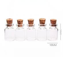 50PCS 16*24mm 1.5ml Small Drift Bottle Glass Jars Decor DIY Container Mini Message Vials Ornaments Cork/Plastic Wishing Bottles 2024 - buy cheap