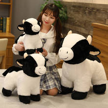 Novo 35 65 65cm bonito leite vaca brinquedo de pelúcia lifelike adorável zodíaco gado apaziguar boneca crianças quarto decoração crianças aniversário presente natal 2024 - compre barato