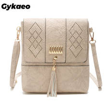 Gykaeo Female Hollow Out Cover Tassel Shoulder Bags Handbags Women Famous Brands Small PU Leather Evening Clutch Crossbody Bags 2024 - buy cheap