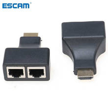 ESCAM HDMI-compatible Over RJ45 CAT5e CAT6 UTP LAN Ethernet Balun Extender Repeater - 1080p3D HD Dropshipping 2024 - buy cheap