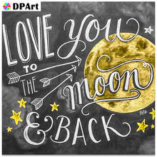 Алмазная картина полностью квадратная/круглая дрель Love You Moon Back 5D Daimond вышивка крестиком Мозаика Rhinestone Y042 2024 - купить недорого