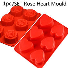 1Pc Heart Rose Flower Cake Baking Mould 6 Cavity Silicone Mousse Cake  Jelly Pudding Soap Aromatherapy Bakeware Decorating Tool 2024 - buy cheap