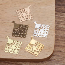 200 PCS 21x19mm Metal Brass Filigree Fan Charms Pendant Copper Sheet DIY Handmade Accessories For Jewelry Making 2024 - buy cheap