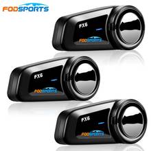 Fodsports Fx6 Мотоциклетный шлем Интерком Bluetooth 5.0 Гарнитура 6 Riders Intercomunicador Moto Водонепроницаемый FM Радио BT Интерфон 2024 - купить недорого