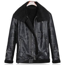 New Men leather jackets Winter brand plus Velvet thick Warm Motorcycle trend Casual Mens Leather Jackets coats 2024 - buy cheap