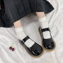 Spring Autumn Lolita Shoes Buckle Mary Janes Shoes Patent Leather Shallow Woman Flats Girls Shoes Size 34-40 zapatos mujer 2021 2024 - buy cheap