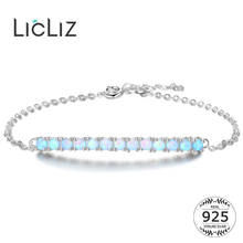 LicLiz New 925 Sterling Silver Fashion Luxury Blue Opal Charm Bracelets for Women Adjustable Link Chain Silver Jewelry LB0143 2024 - buy cheap