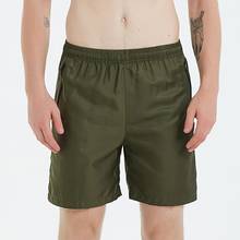 Shorts esportivo masculino, bermuda curta para praia, secagem rápida, bolso elástico com cordão, roupa de praia para natação 2024 - compre barato