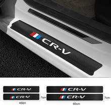 For Honda CRV CR-V 2017 2018 2019 2020 Auto Accessories 4PCS Carbon Fiber Car Door Sill Protector Stickers Leather Vinyl Decals 2024 - buy cheap