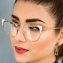 2020 Classic Vintage Transparent Cat Eye Glasses Frame Flat Myopia Optical Mirror Simple Metal Women/Men Computer Glasses UV400 2024 - buy cheap