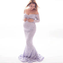 Sexy Off Shoulder Long Sleeve Maxi Long Pregnancy Dress Photo Shoot Pregnant Woman Clothes Maternity Dresses Photography Props 2024 - buy cheap