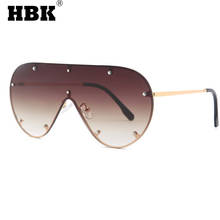 Мужские и женские большие солнцезащитные очки HBK, цельные ветрозащитные очки для вождения UV400, 2021 2024 - купить недорого