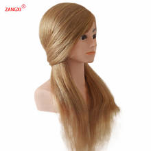 100% Human Hair Blonde Manikin Head High Grade Professional Dolls Head For Salon Female Hairdresser Mannequin Head With Shoulder 2024 - buy cheap