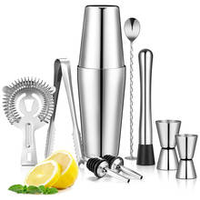 Boston Shaker Cocktail Shaker Set 9 Piece, Martini Shaker, Bartender Kit with Hawthorne Strainer/Ice Tong 2024 - buy cheap