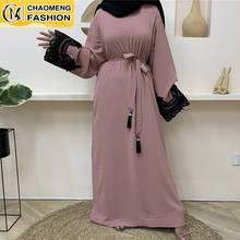 Новое поступление, модное платье EID ОАЭ Дубай, Турция, Арабская скромная одежда, мусульманская абайя, модные платья для женщин на Ближний Восток 2024 - купить недорого