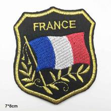 França bandeira de ferro em remendos de roupas bordadas para vestuário adesivos atacado 2024 - compre barato