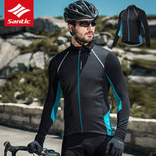 Santic Winter Men Thermal Fleece Warm Up Windproof Long Sleeve Cycling Jacket Breathable Mountain Road Sports Clothing 2024 - buy cheap