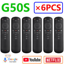 Controle remoto sem fio g50 g50s, [6 peças], controle remoto por voz, com giroscópio, sem fio, para android, tv box, ir, aprender o ar, remoto 2024 - compre barato