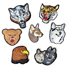 Tigre águia lobo urso remendos dos desenhos animados bordado applique costura roupas adesivos vestuário emblemas vestuário acessórios 2024 - compre barato