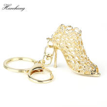 Creative Fancy Hollowed-out High Heel Shoes Keychains Rhinestone Keyring Women Girls Handbag Key Holder Birthday Christmas Gift 2024 - buy cheap