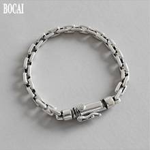 Новый 100% ture S925 чистого серебра Мода тайский серебряный браслет для мужчин браслет-цепочка с крестом мужской браслет женский браслет 2024 - купить недорого