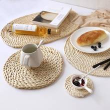 New 5sizes Coasters Round Table Padding Natural Bowl Cup Mat Hand-made Insulation Placemats Kitchen Accessories Table Decoration 2024 - buy cheap