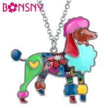 Bonsny esmalte liga moda poodle cão colar corrente pingente gargantilha bonito animal jóias para meninas amantes do animal de estimação acessórios 2024 - compre barato