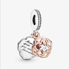 New original 925 sterling silver jewelry necklace pendant rose charm fit bangle & bracelet beads accessories DIY gift for women 2024 - buy cheap