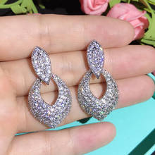 Luxury Heart Shape Earrings Pave Setting with AAA Cubic Zirconia Wedding drop Earrings for Women Jewelry Brincos 2024 - buy cheap