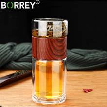 BORREY Glass Hot Tea Bottle Double Wall Glass Water Bottle Creative Tea Water Separation Glass Bottle Office Tea Bottle 200Ml 2024 - buy cheap