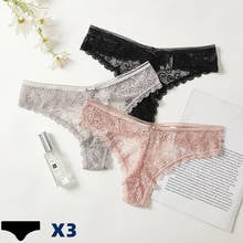 3 Pcs 2021 Sexy Panties Sexy Underwear Women Women Lingerie Lady Lace T-back Female Thongs Thongs Women Sexy Thong 2024 - buy cheap