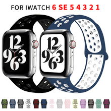 Correa de silicona para apple watch, pulsera de repuesto de 44mm, 42mm, 40mm y 38mm para iwatch 6 se 5 4 3 2024 - compra barato