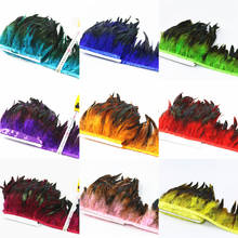 Wholesale 5 Meter Chicken Rooster Tail Feather Trims Ribbons 10-15CM Strip for Dress Skirt  Clothing Making Wedding Decoration 2024 - buy cheap