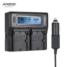 Carregador de bateria de câmera digital de canal duplo andoer com tela lcd para sony visual/f750/f950/tablete/fm500h/qm71 2024 - compre barato